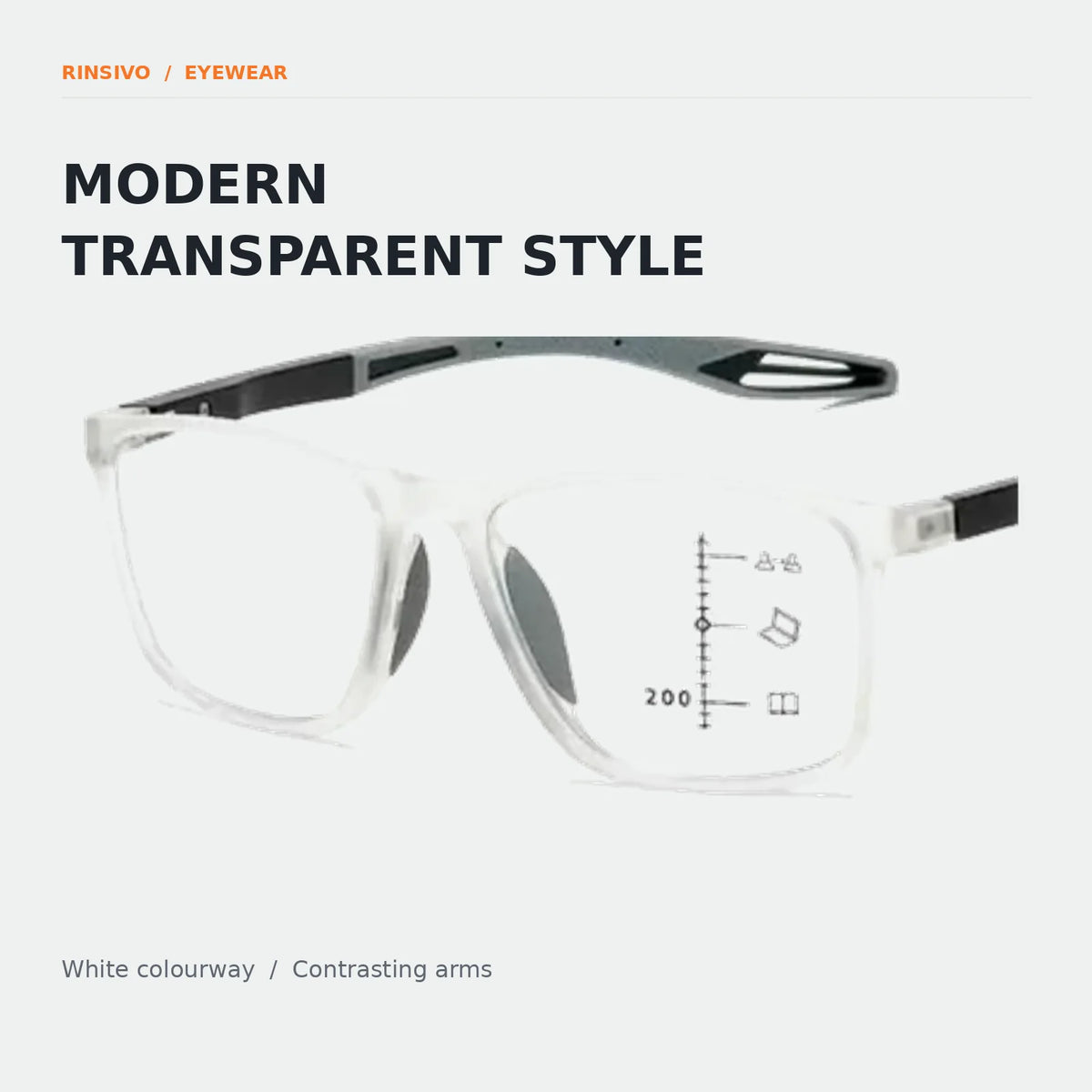 Transparent white glasses colorway