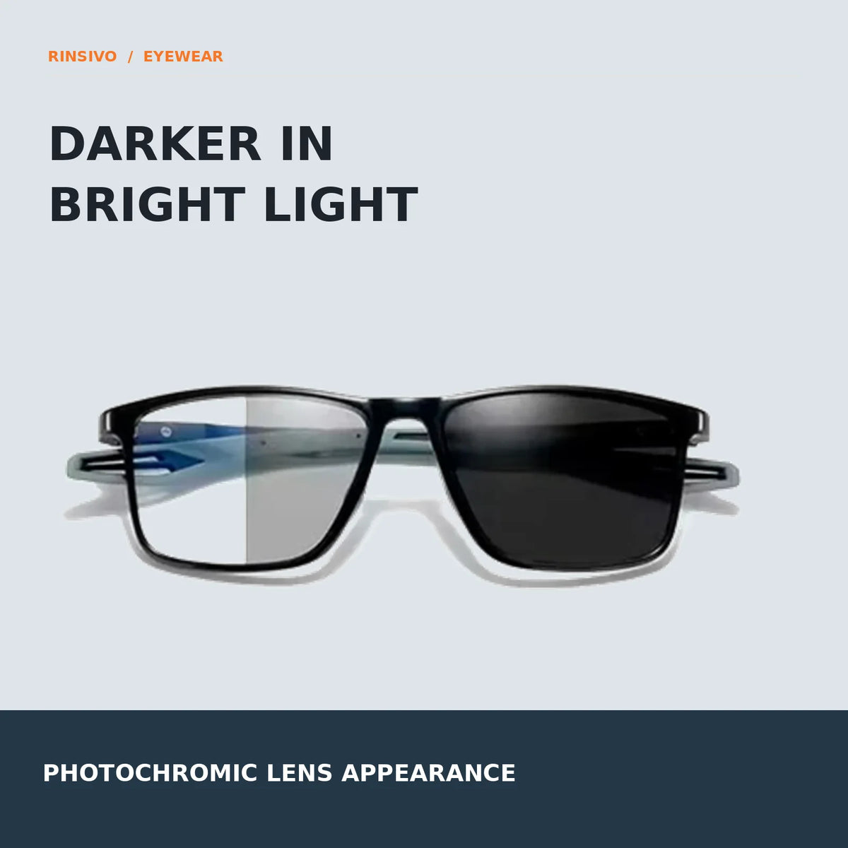 Dark photochromic lens visual under bright conditions