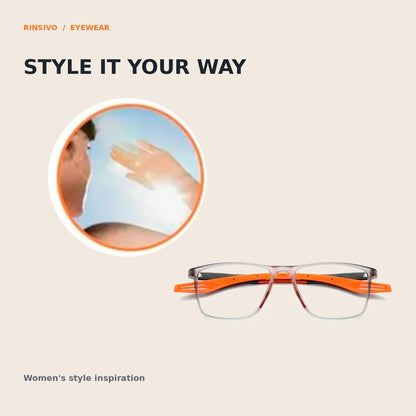 Women's eyewear styling concept with original frame photo