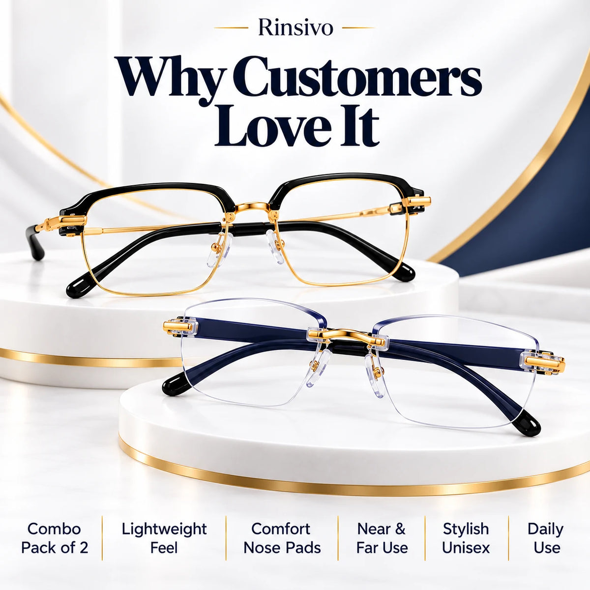 Combo pack of two eyewear styles
